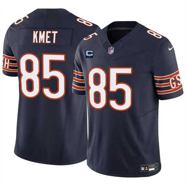 Men & Women & Youth Chicago Bears #85 Cole Kmet Navy 2024 F.U.S.E. With 1-star C Patch Vapor Untouchable Limited Stitched Jersey